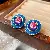 Wholesale Vintage Retro Earrings | High-End Pearl Supply - Silver Needle-Blue Oil Drop Rose Flower Earrings