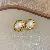 Wholesale Vintage Retro Earrings | High-End Pearl Supply - 21# silver needle pleated pearl oval stud earrings