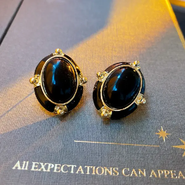 30# Silver Needle Second-hand Oil Drop Oval Earrings,tkmbeautysupply.com