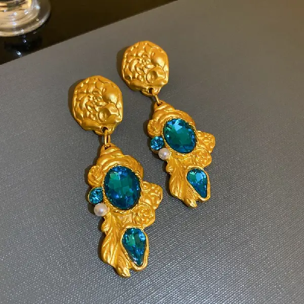 56# silver needle medieval irregular earrings,tkmbeautysupply.com