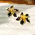 Wholesale Vintage Retro Earrings | High-End Pearl Supply - 64# Silver Needle Second-hand Oil Drop Double Layer Flower Earrings