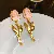 Wholesale Vintage Retro Earrings | High-End Pearl Supply - 86# Silver Needle Medieval Diamond-Drip Oil Pearl Tulip Earrings