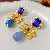 Wholesale Vintage Retro Earrings | High-End Pearl Supply - 127# silver needle set diamond square bow drop earrings