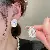 Wholesale Vintage Retro Earrings | High-End Pearl Supply - Silver Needle Oil Drop White Flower Oval Earrings