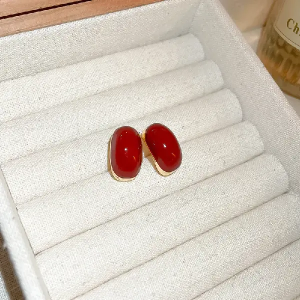 Silver needle dripping oil bean earrings,tkmbeautysupply.com
