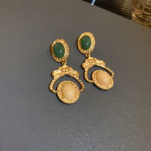 Silver Needle Oval Earrings,tkmbeautysupply.com