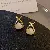 Wholesale Medieval Vintage Silver Needle Earrings with Pearls - 1# Silver Needle-Golden X-Shaped Cross Triangle