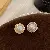 Wholesale Medieval Vintage Silver Needle Earrings with Pearls - 2# Silver Needle Pearl Circle Stud Earrings