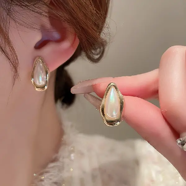6# Silver Needle-Geometric Mermaid Earrings,tkmbeautysupply.com
