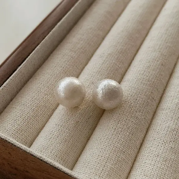 28# silver needle acrylic pearl earrings,tkmbeautysupply.com