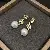 Wholesale Medieval Vintage Silver Needle Earrings with Pearls - 30# silver needle set diamond round pearl earrings