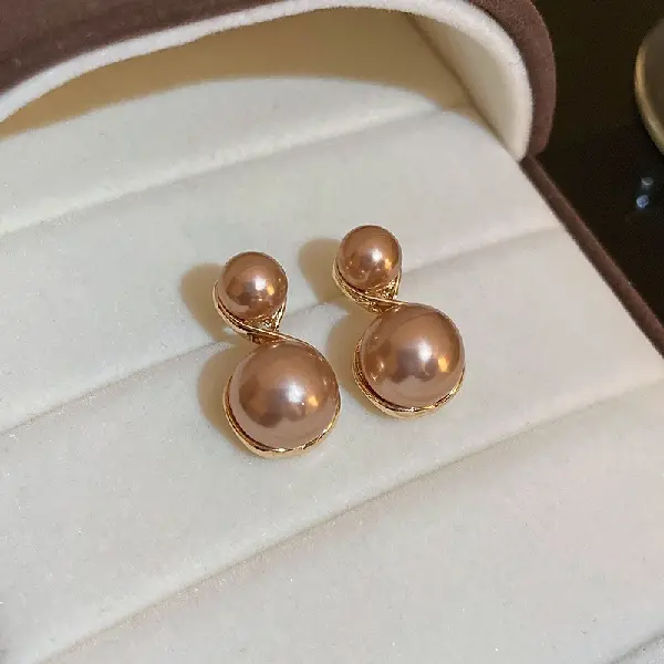 35# Silver Needle-Circle Pearl Stud Earrings,tkmbeautysupply.com