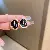 Wholesale Medieval Vintage Silver Needle Earrings with Pearls - 51# Silver Needle Black Flower Oval Stud Earrings
