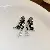 Wholesale Medieval Vintage Silver Needle Earrings with Pearls - 74# silver needle set with diamond baroque pearl color crystal butterfly
