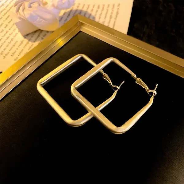 8# silver needle-square earrings,tkmbeautysupply.com