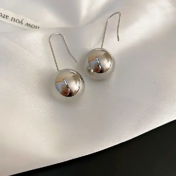 46# ear hook-silver ball beads.,tkmbeautysupply.com