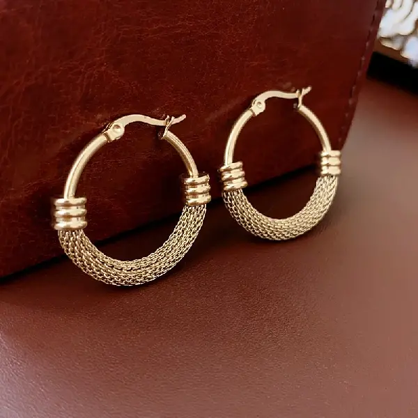 81 gold hollow circle earrings.,tkmbeautysupply.com