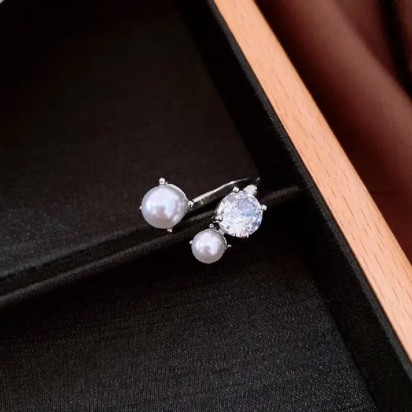 20# zircon irregular pearl open ring,tkmbeautysupply.com