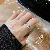 Wholesale Vintage Medieval Open Ring – High-End Luxury Supply - 25# diamond and pearl open ring