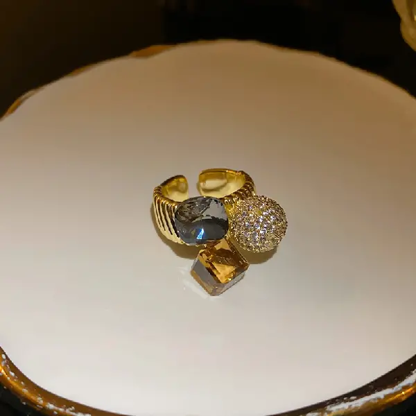 31#14K real gold electroplated open ring,tkmbeautysupply.com