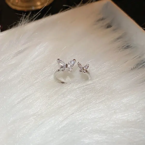 38# zircon butterfly open ring,tkmbeautysupply.com