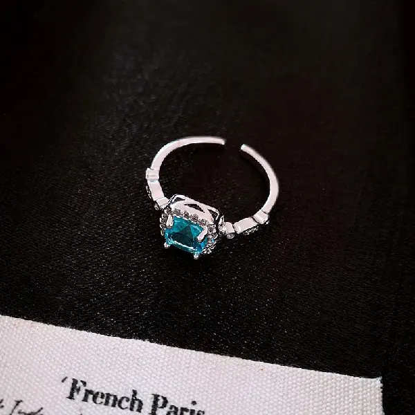 44# square zircon open ring,tkmbeautysupply.com