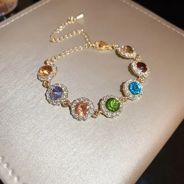 8# diamond colored round bracelet,tkmbeautysupply.com