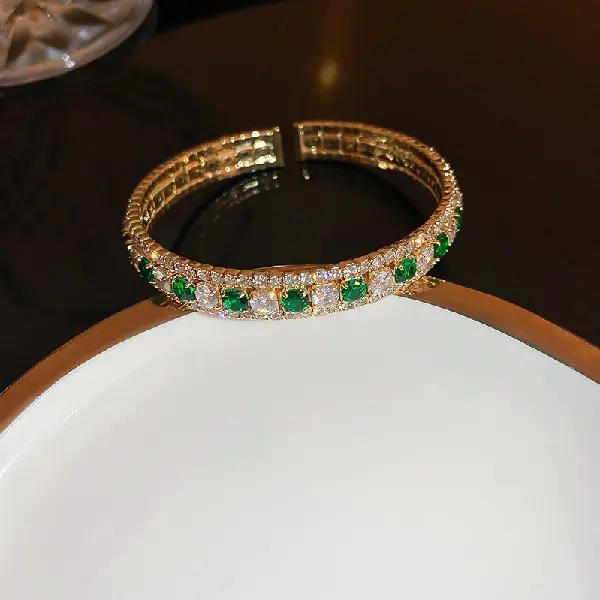 9# square diamond open bracelet,tkmbeautysupply.com