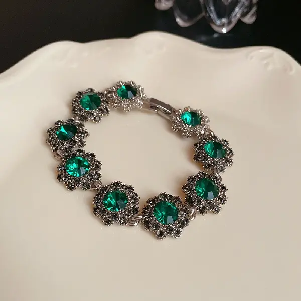 14# diamond circle flower buckle bracelet,tkmbeautysupply.com