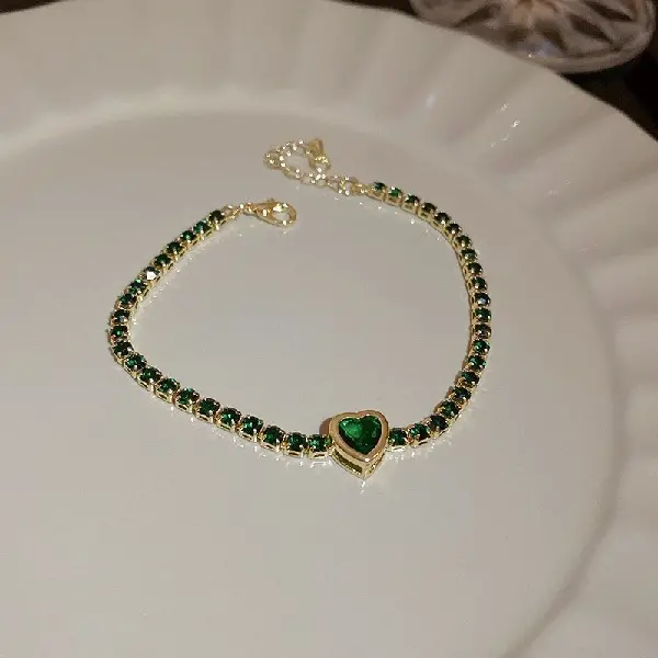 18# emerald diamond love bracelet,tkmbeautysupply.com
