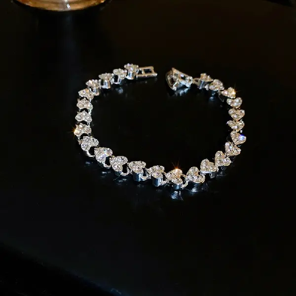 19# silver-diamond love bracelet,tkmbeautysupply.com