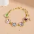 Wholesale Medieval Vintage Diamond Flower Bracelet Supply - 29# diamond colored love pendant bracelet