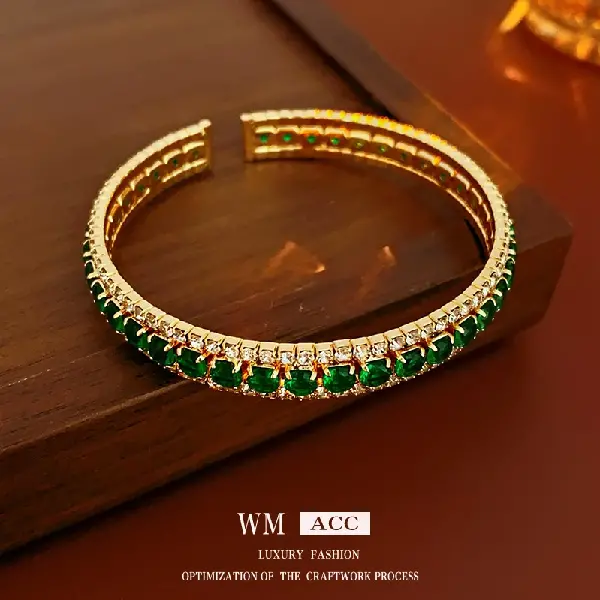 35# square diamond open bracelet,tkmbeautysupply.com