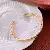 Wholesale Medieval Vintage Diamond Flower Bracelet Supply - 48# gold-pearl round open bracelet