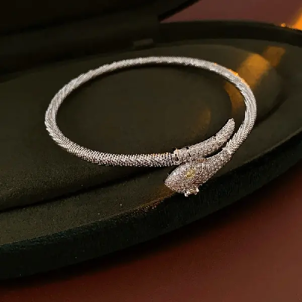 52# zircon snake adjustable opening bracelet,tkmbeautysupply.com