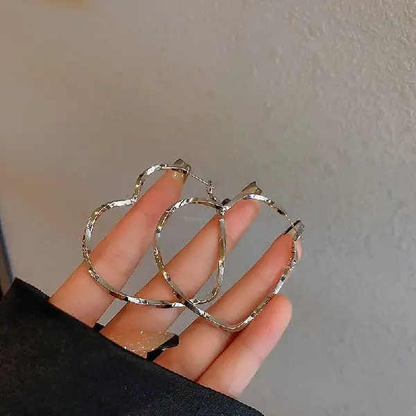 3# Silver Needle-Silver Twisted Love Earrings,tkmbeautysupply.com