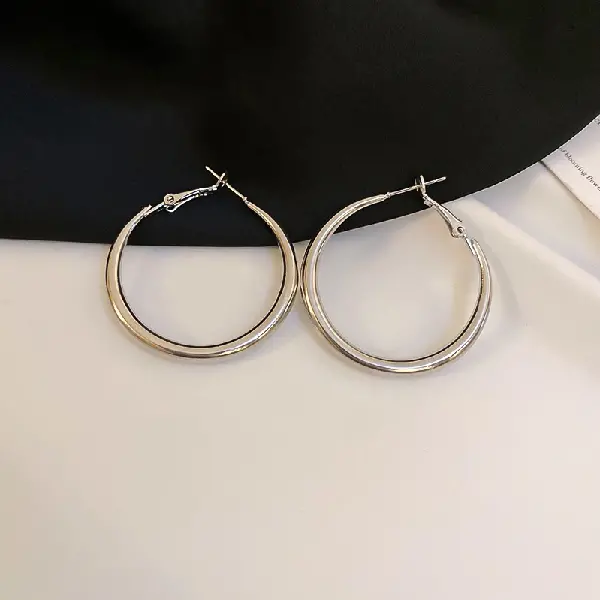4# silver needle-round earrings,tkmbeautysupply.com