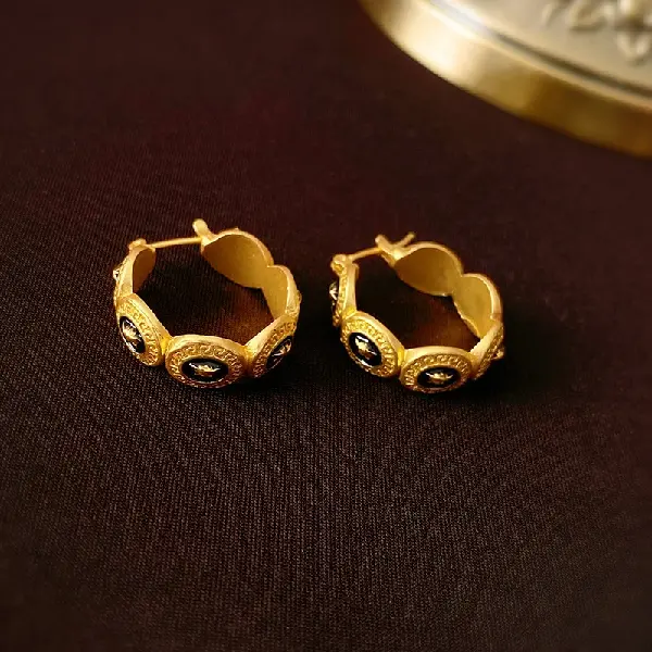 35# silver needle-drip oil C-shaped earrings,tkmbeautysupply.com