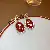 Sterling Silver Needle Earrings | Premium Wholesale Supply - 59# silver needle red butterfly earrings (real gold plating)