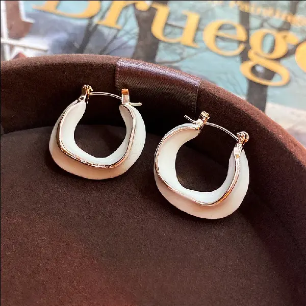 93# drip glaze geometric irregular circle earrings,tkmbeautysupply.com