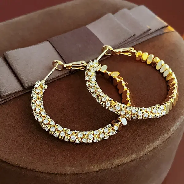 99# gold-broken silver unique circle earrings,tkmbeautysupply.com
