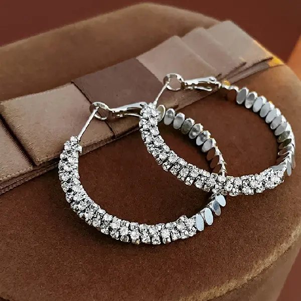 100# silver - broken silver unique circle earrings,tkmbeautysupply.com