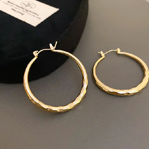 107#gold-medium diamond earrings,tkmbeautysupply.com