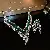 Wholesale Colorful Zircon Leaf Necklace - Trendy Supply - Green diamond V-shaped tassel stud earrings necklace (set of two)