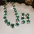 Wholesale Colorful Zircon Leaf Necklace - Trendy Supply - Square Diamond Round Flower Necklace Stud Earrings (Set of Two)