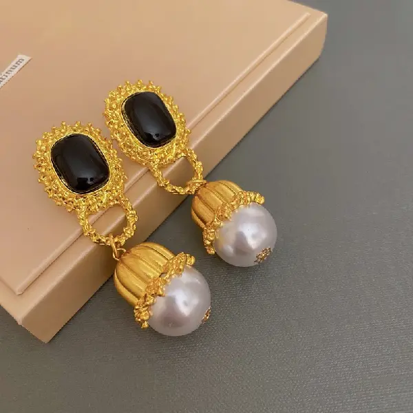 15# Silver Needle Medieval Pearl Earrings,tkmbeautysupply.com