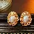 Silver Needle Diamond Flower Pearl Earrings Wholesale Supply - 16# silver needle gold oval pearl earrings