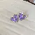 Silver Needle Diamond Flower Pearl Earrings Wholesale Supply - 43# Silver Needle-Purple Oil Dropping Love Stud Earrings