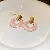 Silver Needle Diamond Flower Pearl Earrings Wholesale Supply - 57# Steel Needle-Pink Oil Drop Circle Earrings