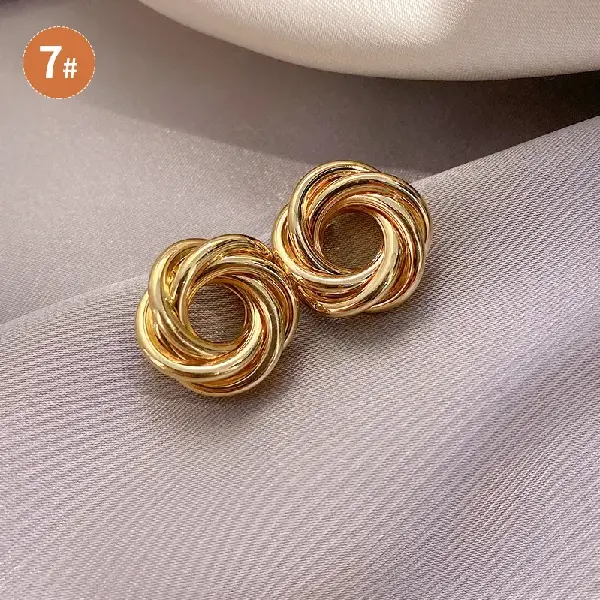 58# silver needle-gold knotted earrings,tkmbeautysupply.com
